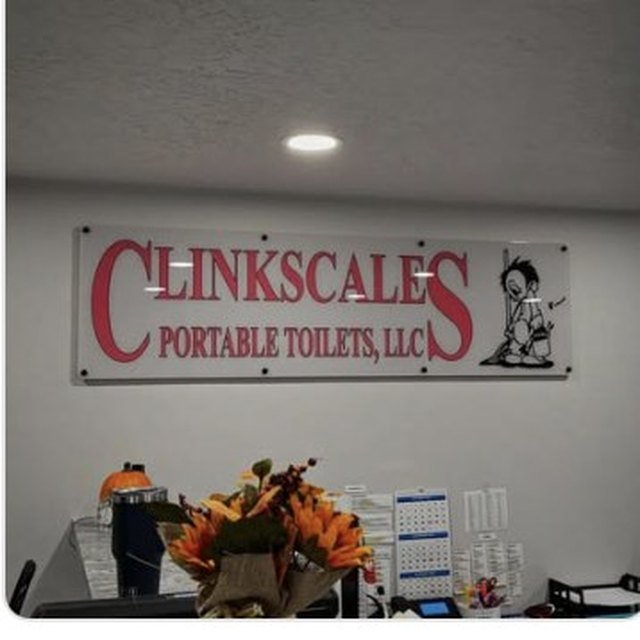 Clinkscales Portable Toilets printed banner