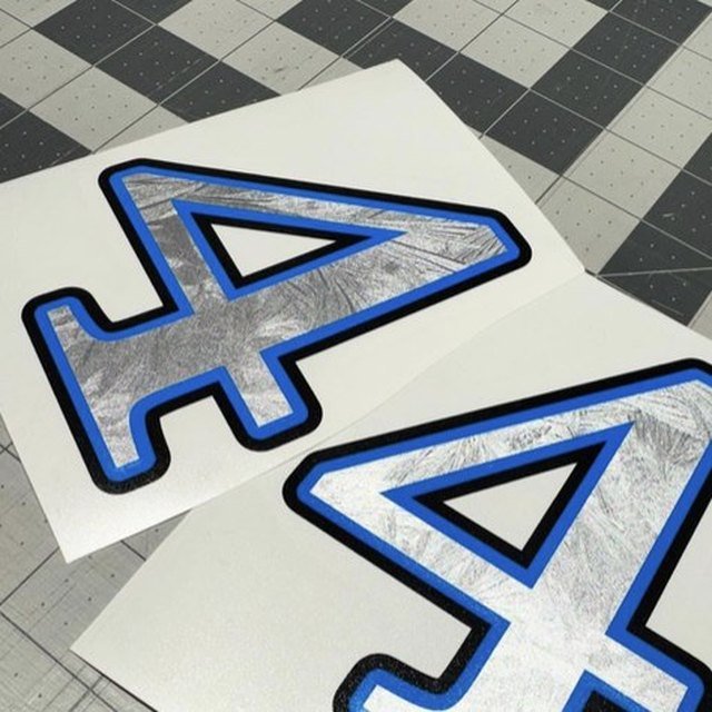 Custom die-cut race-number decals